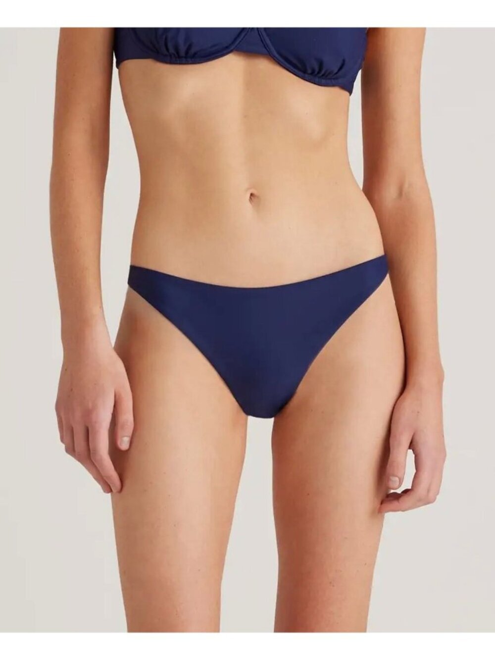 NWT Quince Italian Low-Rise Bikini Bottom in Deep Navy - Size: Medium
